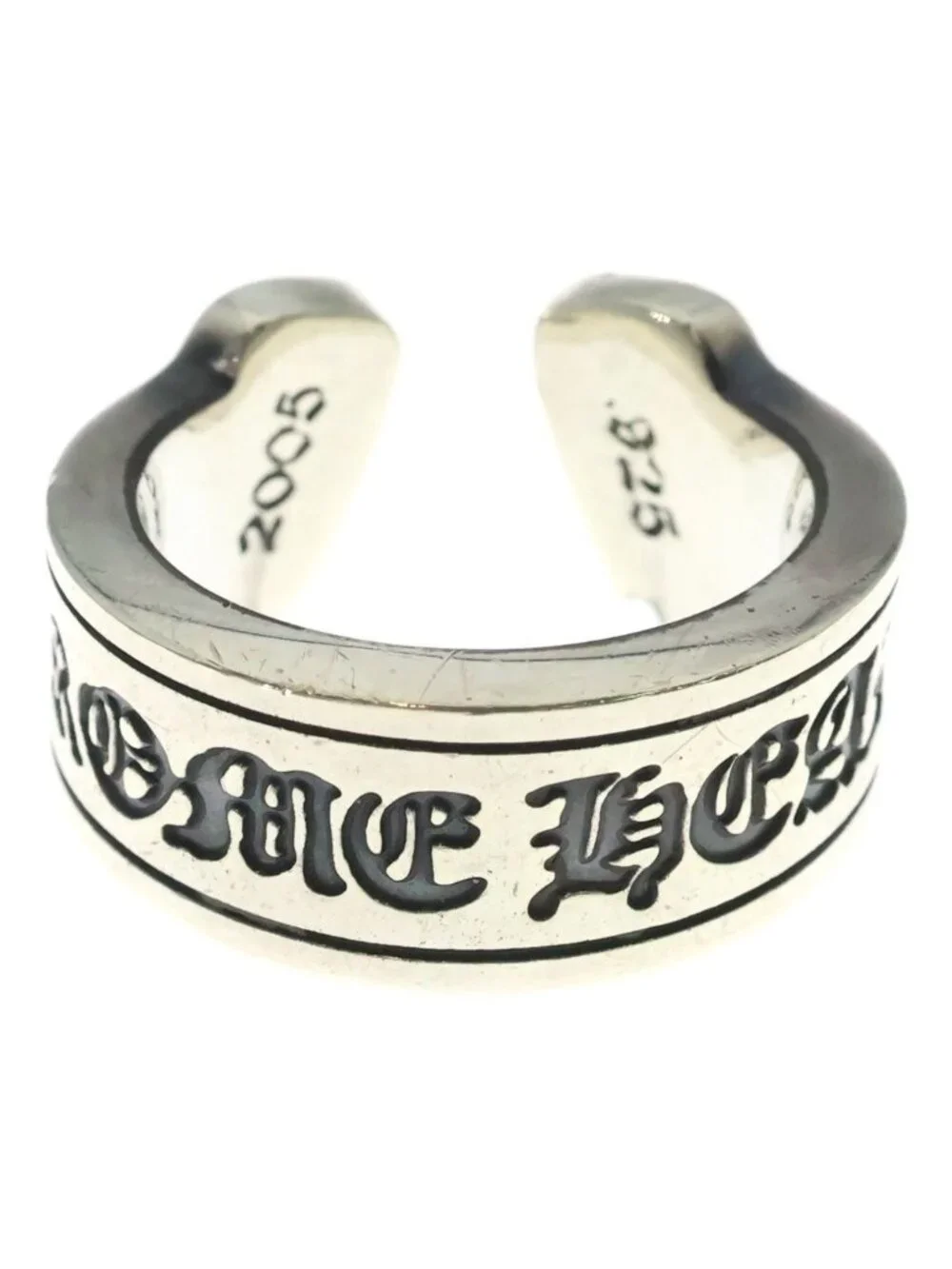 Chrome Hearts LG Scroll Label Large Ring Silver